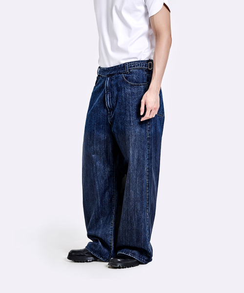 51%(フィフティーワンパーセント)の「コーティングオーバーサイズデニムパンツ - ディープブルー(デニムパンツ・メンズ・その他・LARGE/MEDIUM/SMALL)」の14枚目の写真
