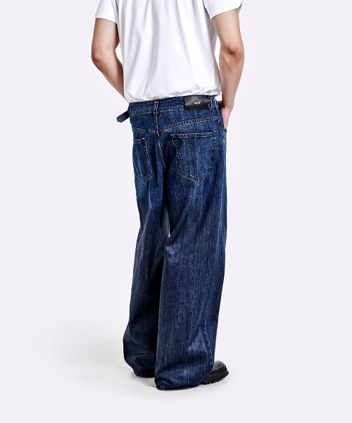51%(フィフティーワンパーセント)の「コーティングオーバーサイズデニムパンツ - ディープブルー(デニムパンツ・メンズ・その他・LARGE/MEDIUM/SMALL)」の15枚目の写真