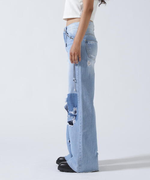 ROYAL FLASH（ロイヤルフラッシュ）の「MITSUKI/ミツキ/クラッシュワイドデニムパンツ（デニムパンツ・レディース・ブルー・M/S）」の14枚目の写真