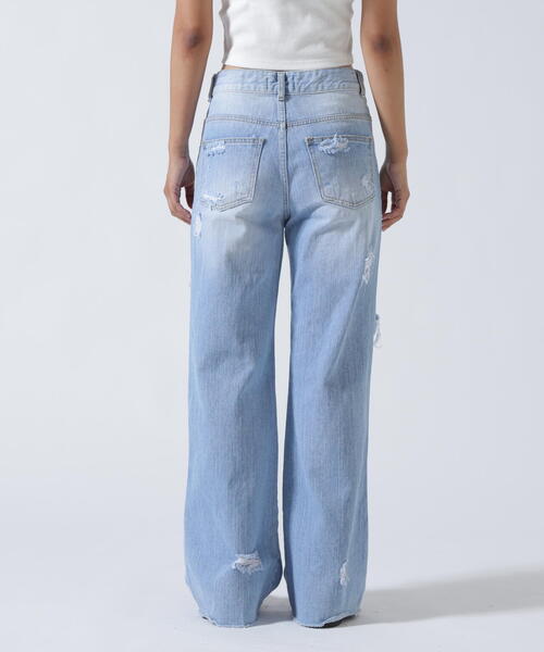 ROYAL FLASH（ロイヤルフラッシュ）の「MITSUKI/ミツキ/クラッシュワイドデニムパンツ（デニムパンツ・レディース・ブルー・M/S）」の15枚目の写真