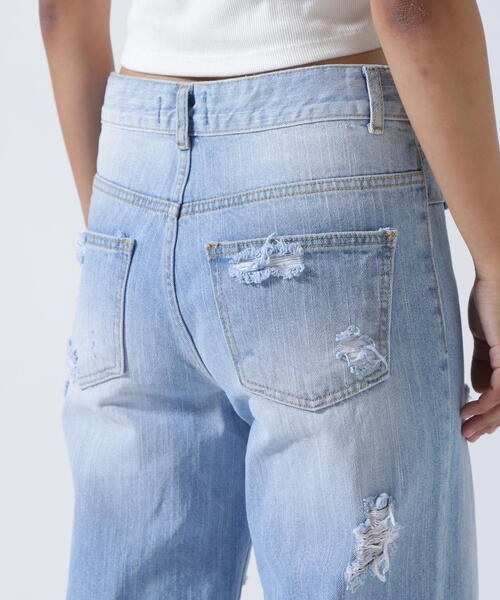 ROYAL FLASH（ロイヤルフラッシュ）の「MITSUKI/ミツキ/クラッシュワイドデニムパンツ（デニムパンツ・レディース・ブルー・M/S）」の20枚目の写真