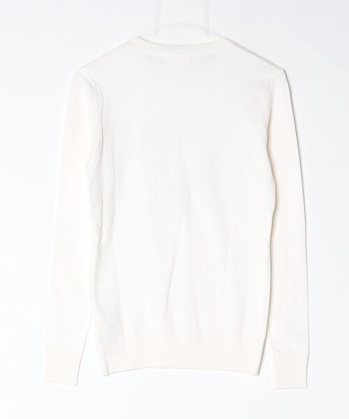 Guess(ゲス)の「Long Sleeves Crew Neck Sasha Triangle Logo Sweater ニットトップス(ニット/セーター・レディース・クリーム/ブラック・MEDIUM/LARGE/SMALL/X-SMALL)」の4枚目の写真
