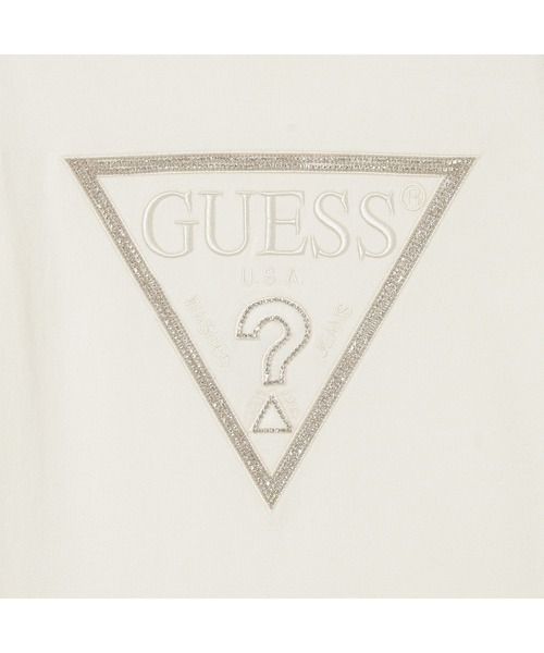 Guess(ゲス)の「Long Sleeves Crew Neck Sasha Triangle Logo Sweater ニットトップス(ニット/セーター・レディース・クリーム/ブラック・MEDIUM/LARGE/SMALL/X-SMALL)」の9枚目の写真