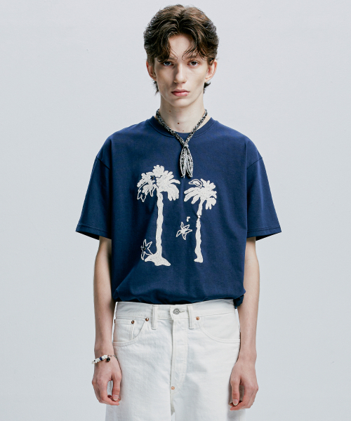 S SY(エスエスワイ)の「パームツリー&アイレットチェーン刺繍Tシャツネイビー(Tシャツ/カットソー・メンズ・その他・MEDIUM/LARGE)」の4枚目の写真