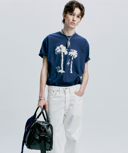 S SY(エスエスワイ)の「パームツリー&アイレットチェーン刺繍Tシャツネイビー(Tシャツ/カットソー・メンズ・その他・MEDIUM/LARGE)」の5枚目の写真