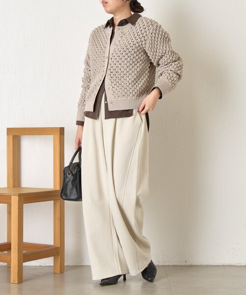 Jena espace merveilleux（ジェナ　エスパスメルヴェイユ）の「【春まで着れる】バンピーニットカーディガン（カーディガン/ボレロ・レディース・レッド/チャコールグレー/ライトグレー・FREE）」の12枚目の写真