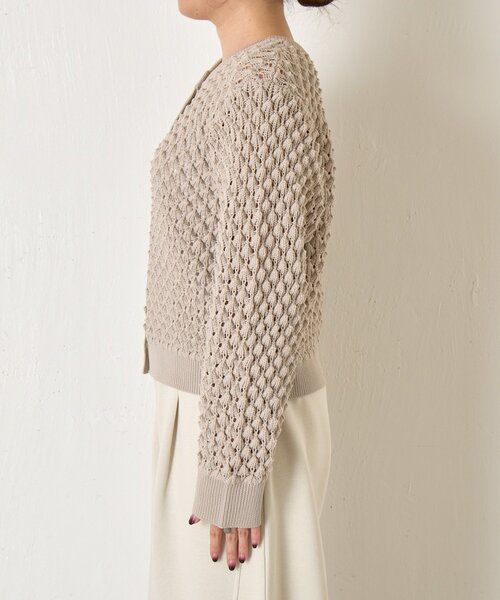 Jena espace merveilleux（ジェナ　エスパスメルヴェイユ）の「【春まで着れる】バンピーニットカーディガン（カーディガン/ボレロ・レディース・レッド/チャコールグレー/ライトグレー・FREE）」の19枚目の写真