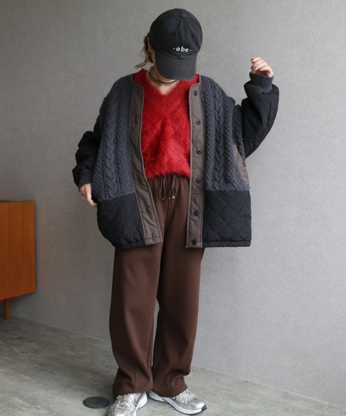zena（ジェナ）の「裏ミンクファータッチ切替カーブパンツ（その他パンツ・レディース・ブラウン/アイボリー/杢グレー/オートミール・M）」の10枚目の写真