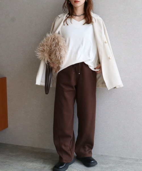 zena（ジェナ）の「裏ミンクファータッチ切替カーブパンツ（その他パンツ・レディース・ブラウン/アイボリー/杢グレー/オートミール・M）」の11枚目の写真