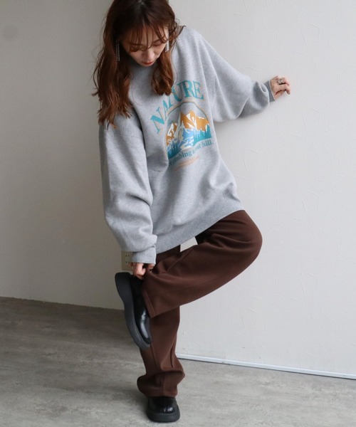 zena（ジェナ）の「裏ミンクファータッチ切替カーブパンツ（その他パンツ・レディース・ブラウン/アイボリー/杢グレー/オートミール・M）」の12枚目の写真