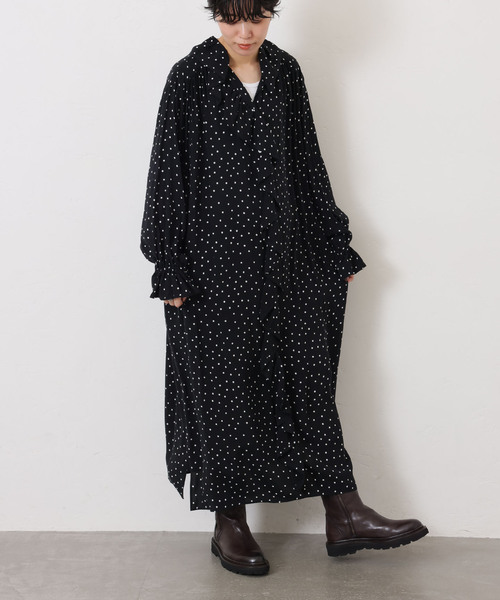 JOURNAL STANDARD LUXE（ジャーナルスタンダード　ラックス）の「Cu/Rローン フリルパフワンピース（ワンピース・レディース・ブラック系その他・FREE）」の6枚目の写真