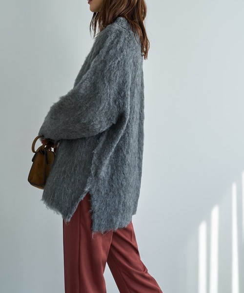 STYLE DELI(スタイルデリ)の「【LUXE】ふわふわ毛起こしブークレプルオーバー(ニット/セーター・レディース・イエロー系/ダークグレー/ピンク・FREE)」の11枚目の写真
