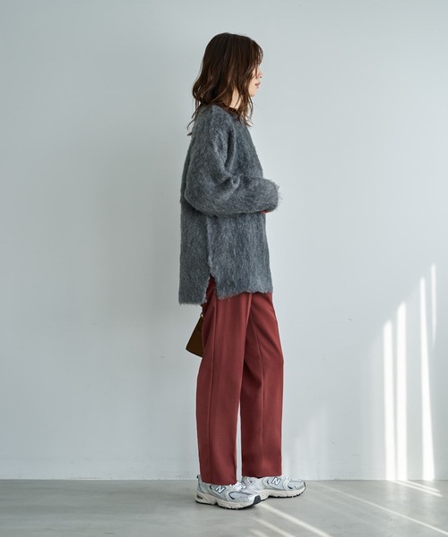 STYLE DELI(スタイルデリ)の「【LUXE】ふわふわ毛起こしブークレプルオーバー(ニット/セーター・レディース・イエロー系/ダークグレー/ピンク・FREE)」の12枚目の写真