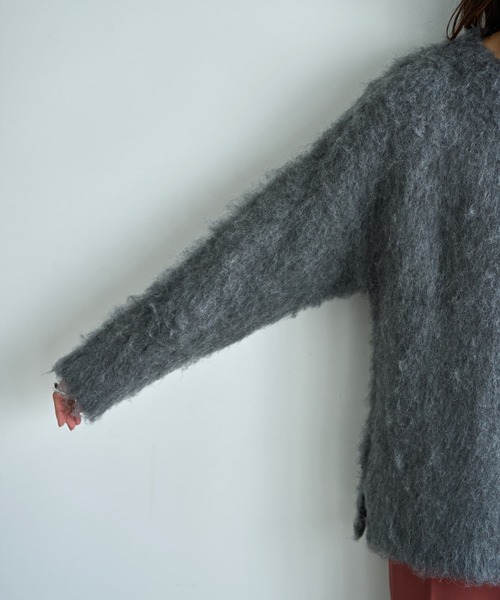 STYLE DELI(スタイルデリ)の「【LUXE】ふわふわ毛起こしブークレプルオーバー(ニット/セーター・レディース・イエロー系/ダークグレー/ピンク・FREE)」の14枚目の写真