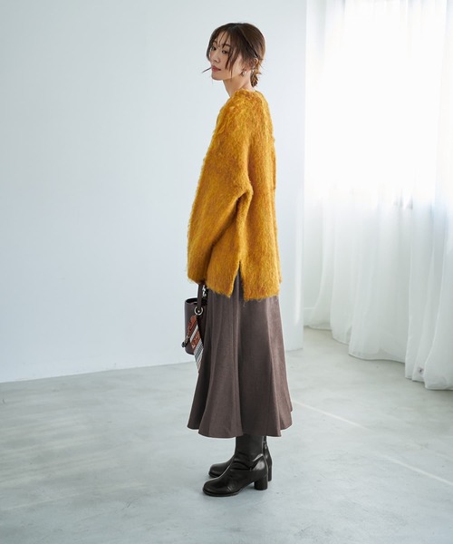 STYLE DELI(スタイルデリ)の「【LUXE】ふわふわ毛起こしブークレプルオーバー(ニット/セーター・レディース・イエロー系/ダークグレー/ピンク・FREE)」の19枚目の写真