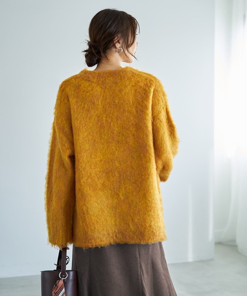 STYLE DELI(スタイルデリ)の「【LUXE】ふわふわ毛起こしブークレプルオーバー(ニット/セーター・レディース・イエロー系/ダークグレー/ピンク・FREE)」の20枚目の写真