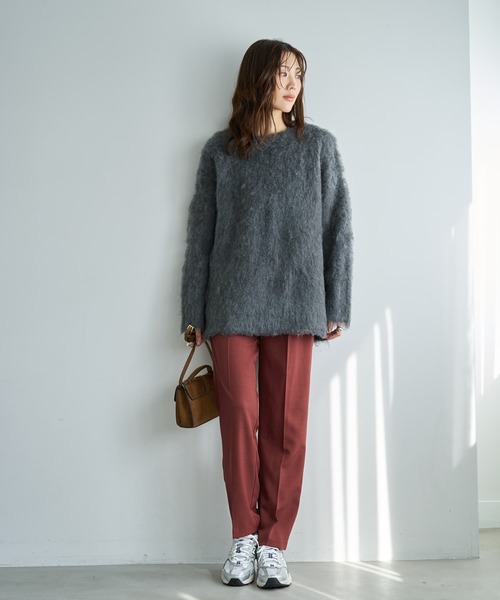 STYLE DELI(スタイルデリ)の「【LUXE】ふわふわ毛起こしブークレプルオーバー(ニット/セーター・レディース・イエロー系/ダークグレー/ピンク・FREE)」の10枚目の写真