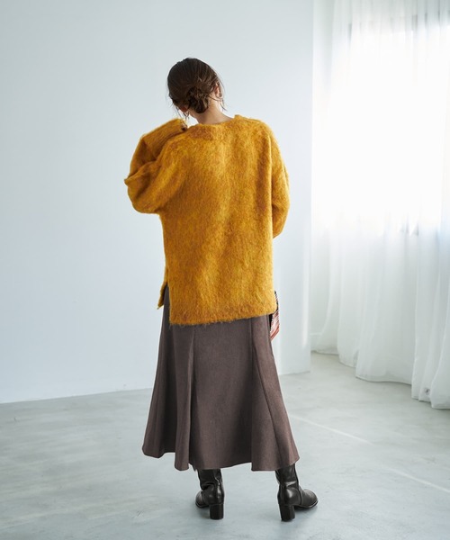 STYLE DELI(スタイルデリ)の「【LUXE】ふわふわ毛起こしブークレプルオーバー(ニット/セーター・レディース・イエロー系/ダークグレー/ピンク・FREE)」の21枚目の写真