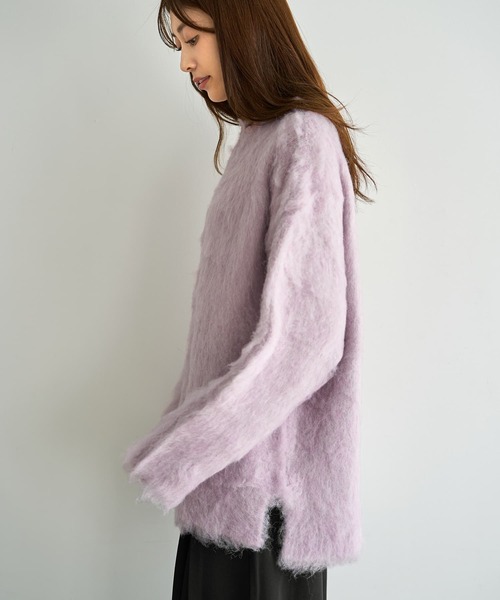 STYLE DELI(スタイルデリ)の「【LUXE】ふわふわ毛起こしブークレプルオーバー(ニット/セーター・レディース・イエロー系/ダークグレー/ピンク・FREE)」の6枚目の写真