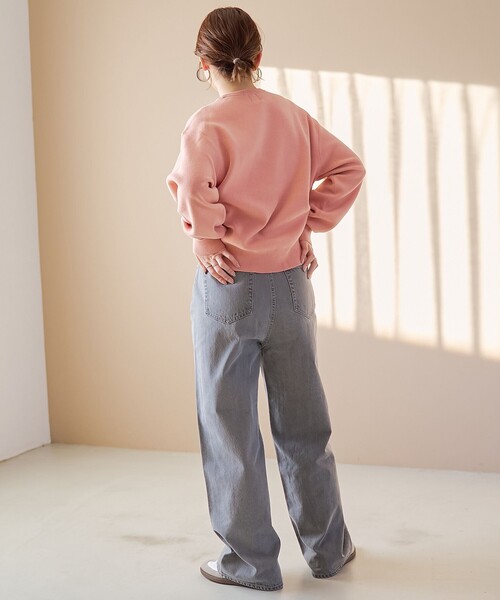 coen（コーエン）の「【選べる6色展開 / スプリングカラー】袖刺繍 スウェットライクハイゲージニット（ニット/セーター・レディース・ライトグレー/オフホワイト/クリーム/ライトピンク/ライトブルー/ベージュ・FREE）」の9枚目の写真