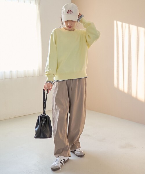 coen（コーエン）の「【選べる6色展開 / スプリングカラー】袖刺繍 スウェットライクハイゲージニット（ニット/セーター・レディース・ライトグレー/オフホワイト/クリーム/ライトピンク/ライトブルー/ベージュ・FREE）」の13枚目の写真