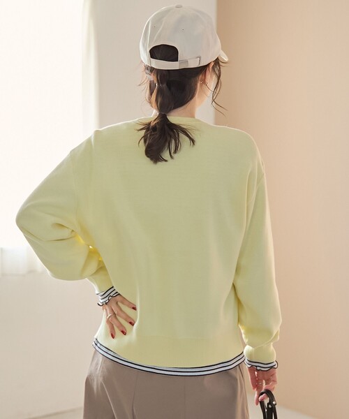 coen（コーエン）の「【選べる6色展開 / スプリングカラー】袖刺繍 スウェットライクハイゲージニット（ニット/セーター・レディース・ライトグレー/オフホワイト/クリーム/ライトピンク/ライトブルー/ベージュ・FREE）」の16枚目の写真