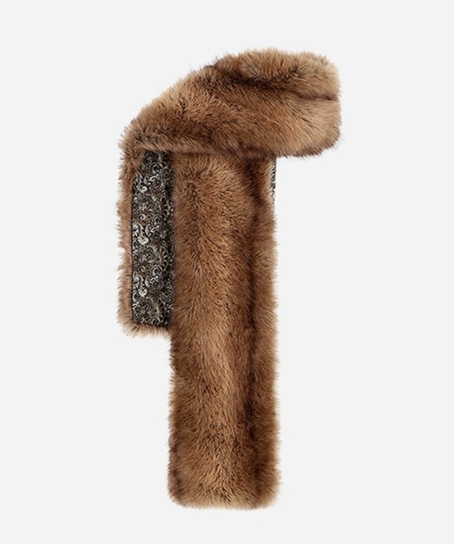 ペイズリー柄 フェイクファーマフラー FD25PS005【Fano Studios