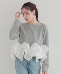 Fit more シアージャガード カシュクール風ペプラムトップス セール】シアージャガード カシュクール風ペプラムトップス（その他