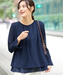 Viola e Viola | 裾フレア裏地付きシフォンブラウス(シャツ/ブラウス)