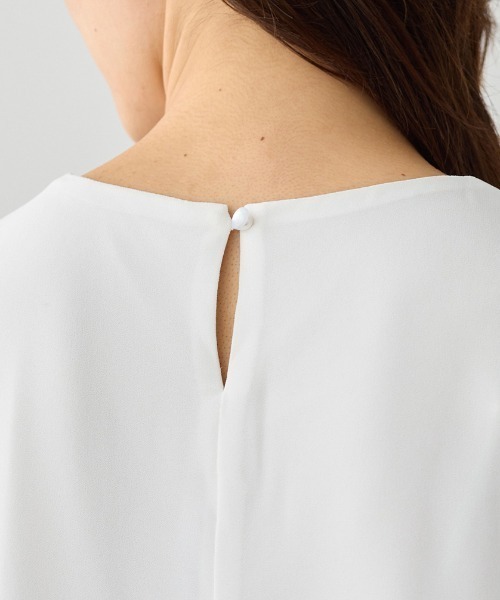 Viola e Viola（ヴィオラエヴィオラ）の「裾フレア裏地付きシフォンブラウス（シャツ/ブラウス・レディース・ネイビー/ホワイト・M/L/LL/3L）」の7枚目の写真