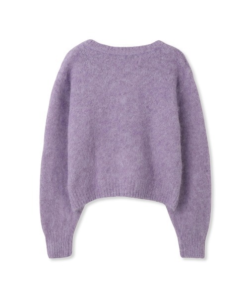 QUEENS COURT（クイーンズコート）の「ソフトシャギーキモウメタルボタンカーディガン（カーディガン/ボレロ・レディース・オフホワイト/ブラウン/パープル・M）」の20枚目の写真