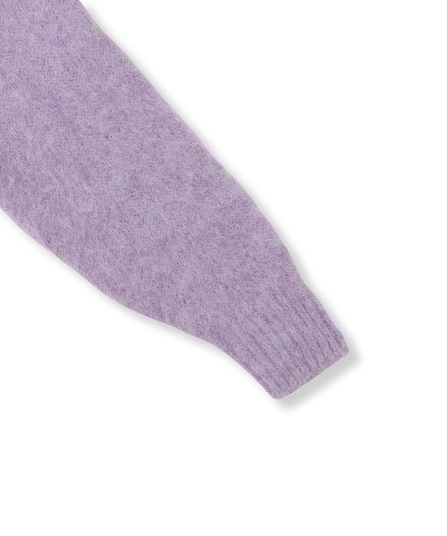 QUEENS COURT（クイーンズコート）の「ソフトシャギーキモウメタルボタンカーディガン（カーディガン/ボレロ・レディース・オフホワイト/ブラウン/パープル・M）」の4枚目の写真