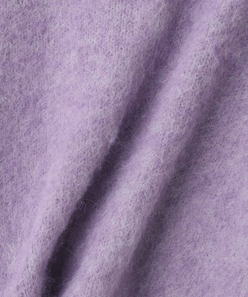 QUEENS COURT（クイーンズコート）の「ソフトシャギーキモウメタルボタンカーディガン（カーディガン/ボレロ・レディース・オフホワイト/ブラウン/パープル・M）」の7枚目の写真