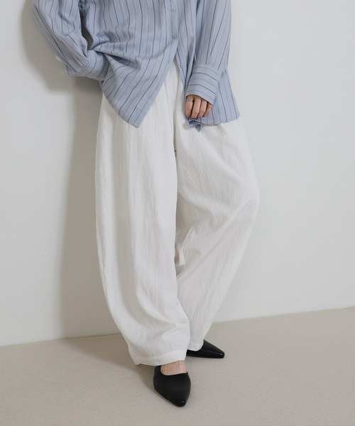 select MOCA（セレクトモカ）の「とろみイージーバルーンパンツ（その他パンツ・レディース・グレイッシュベージュ/オフホワイト・FREE）」の6枚目の写真