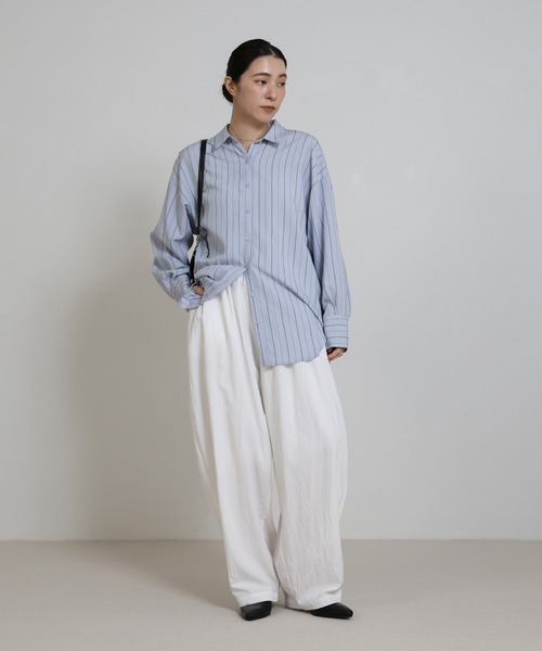 select MOCA（セレクトモカ）の「とろみイージーバルーンパンツ（その他パンツ・レディース・グレイッシュベージュ/オフホワイト・FREE）」の3枚目の写真