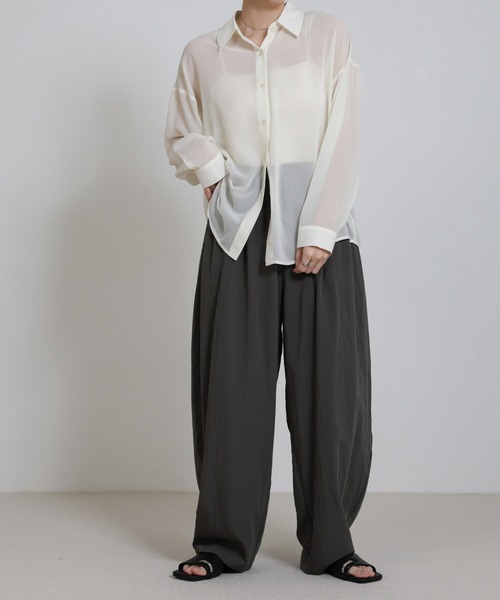 select MOCA（セレクトモカ）の「とろみイージーバルーンパンツ（その他パンツ・レディース・グレイッシュベージュ/オフホワイト・FREE）」の15枚目の写真