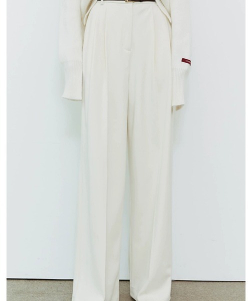 gossip!ロサンゼルス(ゴシップロサンゼルス)の「フロントタックスラックス(スラックス・レディース・ホワイト/ブラック・S/M/L)」の1枚目の写真