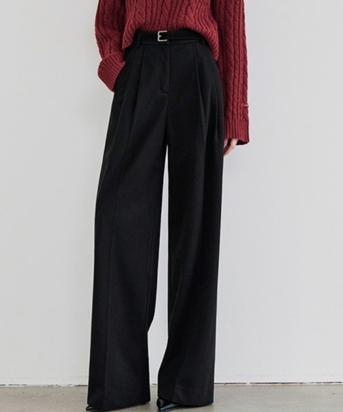 gossip!ロサンゼルス(ゴシップロサンゼルス)の「フロントタックスラックス(スラックス・レディース・ホワイト/ブラック・S/M/L)」の3枚目の写真