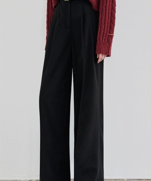 gossip!ロサンゼルス(ゴシップロサンゼルス)の「フロントタックスラックス(スラックス・レディース・ホワイト/ブラック・S/M/L)」の4枚目の写真