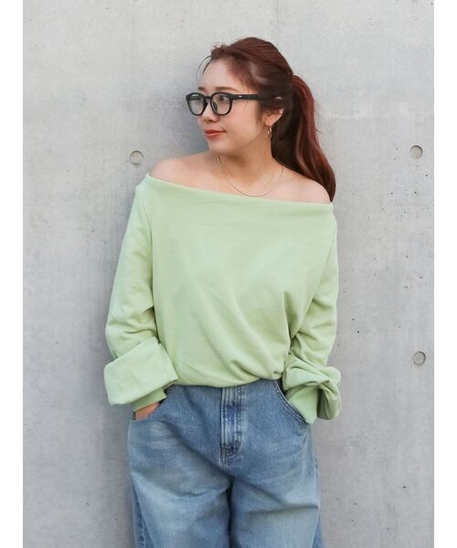 Ungrid（アングリッド）の「タックオフショルスウェット（Tシャツ/カットソー・レディース・オフホワイト/ライトグレー/グリーン・FREE）」の15枚目の写真