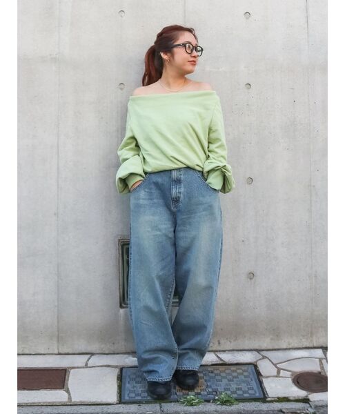 Ungrid（アングリッド）の「タックオフショルスウェット（Tシャツ/カットソー・レディース・オフホワイト/ライトグレー/グリーン・FREE）」の17枚目の写真