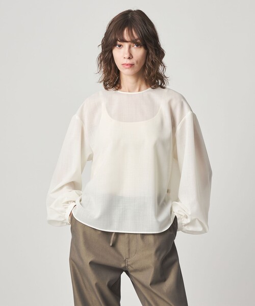 Steven Alan（スティーブンアラン）の「＜Steven Alan＞パフスリーブ ブラウス（シャツ/ブラウス・レディース・モカ/オフホワイト・M/S）」の3枚目の写真