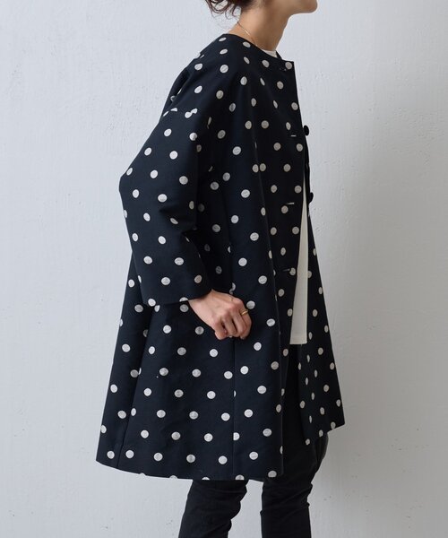 春セール！！BEARDSLEY ドット柄 ロングコート 春セール！！BEARDSLEY ドット柄 ロングコート