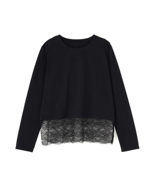 NATURAL BEAUTY BASIC(ナチュラルビューティーベーシック)の「◇レースドッキングカットソー(Tシャツ/カットソー・レディース・ブラック/オフホワイト・FREE)」の3枚目の写真