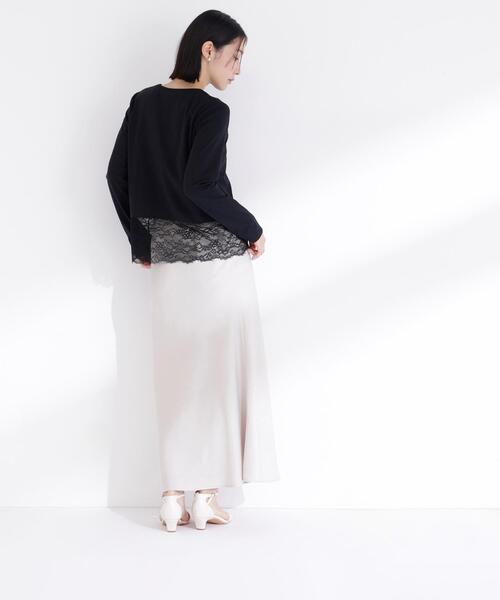 NATURAL BEAUTY BASIC(ナチュラルビューティーベーシック)の「◇レースドッキングカットソー(Tシャツ/カットソー・レディース・ブラック/オフホワイト・FREE)」の8枚目の写真