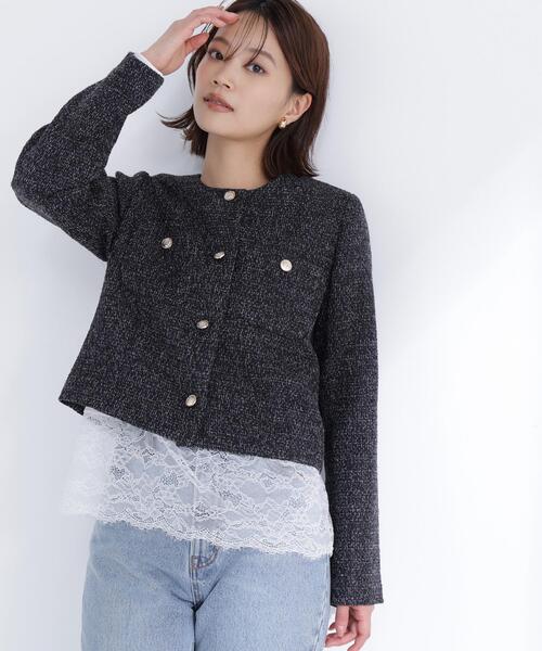 NATURAL BEAUTY BASIC(ナチュラルビューティーベーシック)の「◇レースドッキングカットソー(Tシャツ/カットソー・レディース・ブラック/オフホワイト・FREE)」の15枚目の写真