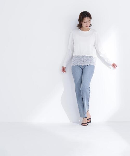 NATURAL BEAUTY BASIC(ナチュラルビューティーベーシック)の「◇レースドッキングカットソー(Tシャツ/カットソー・レディース・ブラック/オフホワイト・FREE)」の18枚目の写真