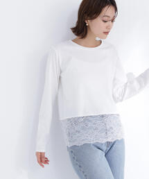 NATURAL BEAUTY BASIC | ◇レースドッキングカットソー(Tシャツ/カットソー)