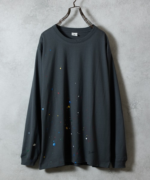 NUMBER (N)INE（ナンバーナイン）の「HAND PAINTED BASIC HEM PRINTED L/S T-SHIRT / ハンドペイント ベーシック ワンポイント ロゴプリント ロンT（Tシャツ/カットソー・メンズ・ホワイト系その他2/グレー/ブラック/ブラック系その他2/ホワイト/グレー系その他2・M/L/XL）」の5枚目の写真