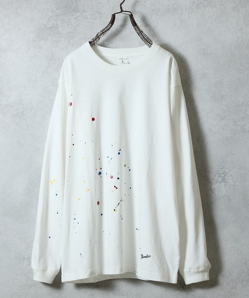 NUMBER (N)INE（ナンバーナイン）の「HAND PAINTED BASIC HEM PRINTED L/S T-SHIRT / ハンドペイント ベーシック ワンポイント ロゴプリント ロンT（Tシャツ/カットソー・メンズ・ホワイト系その他2/グレー/ブラック/ブラック系その他2/ホワイト/グレー系その他2・M/L/XL）」の2枚目の写真